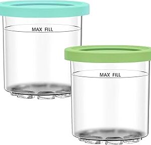 2 Pack --16 oz. Ninja Creami Ice Cream Containers w/ Lids