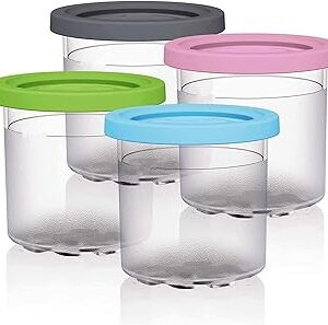 4 Pack -- 16 oz. Ninja Creami Ice Cream Containers w/ Lids