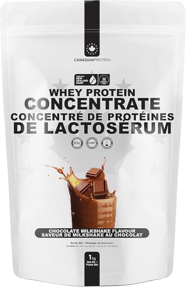 1 kg Chocolate Milkshake - Canadian Protein Grass-Fed New Zealand Whey Concentrate
